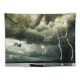 thumbnail image 5 of Chilfamy  Nature Tapestry, Majestic Rain Cloud with a Thunderstorm All Over The Ocean Sea Dramatic Scenery, Fabric Wall Hanging Decor for Bedroom Living Room Dorm 50x40inch, 5 of 6
