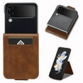 thumbnail image 1 of Nalacover for Samsung Galaxy Z Flip 4 5G Card Slots Wallet Case with RFID Blocking, Premium PU Leather Flip Cover, Magnetic Closure Kickstand TPU Shockproof Case for Galaxy Z Flip 4 5G,Brown, 1 of 9