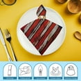 thumbnail image 6 of Shangniulu 4th of July Cloth Napkins Dinner Table Napkins, USA Flag Wooden Solid Washable Reusable Polyester Napkins for Home Holiday Party Wedding 4 PCS, 6 of 7