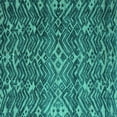 thumbnail image 1 of Ahgly Company Machine Washable Indoor Square Abstract Turquoise Blue Modern Area Rugs, 8' Square, 1 of 4