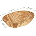 thumbnail image 5 of 10Pcs Wicker Bread Basket,Handwoven Oval Small Basket, Oval Woven Tabletop Fruit Vegetables Food Serving Basket for Kitchen, Home, Restaurant, 5 of 6
