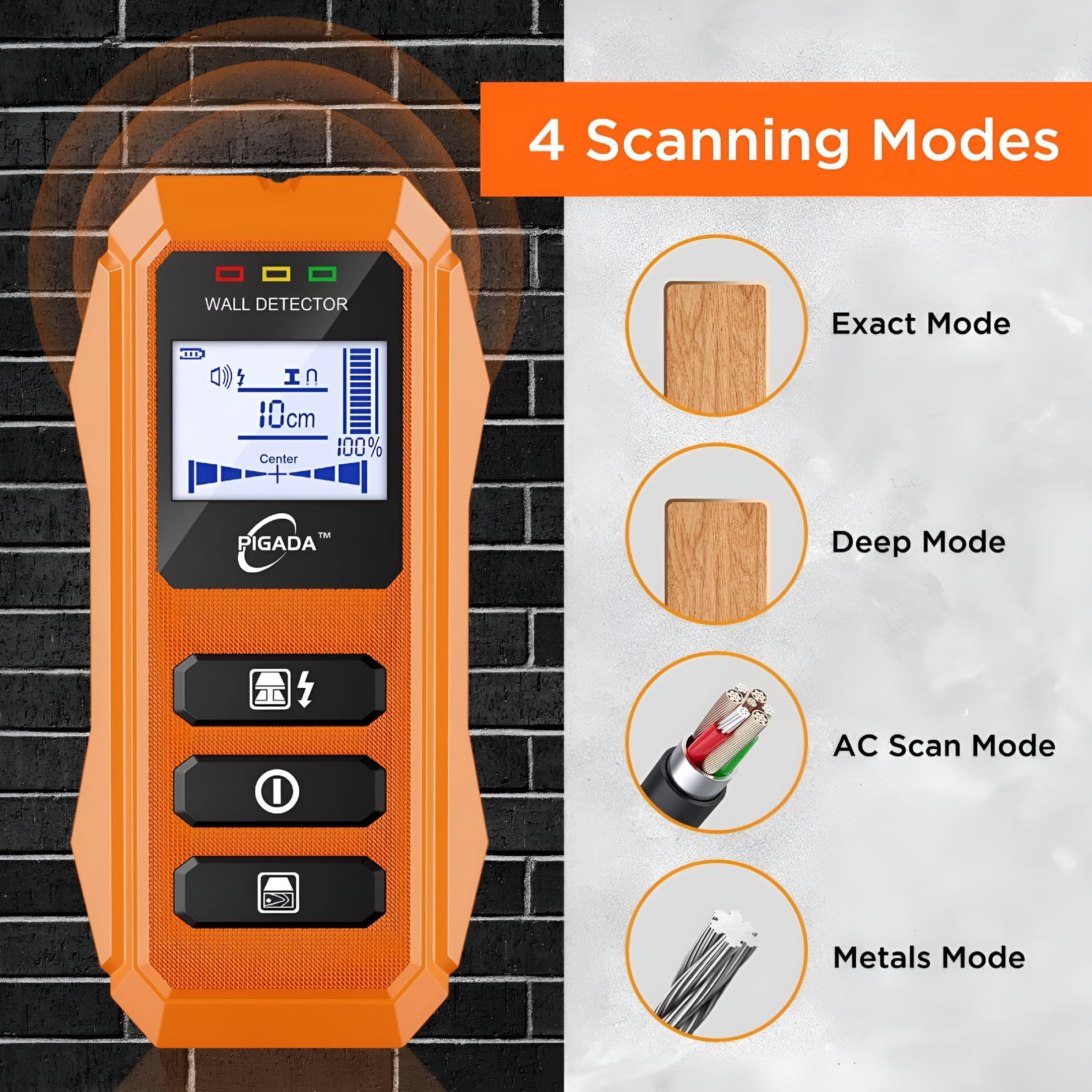 GJX 2026 New Stud Finder Wall Scanner - 5 in 1 Stud Finder Tool with Pro Smart Sensor Chip and Hd Lcd Display,Stud Detector Beam Finders for the Center Wood Studs Ac Wire Drywall Detection Pipe