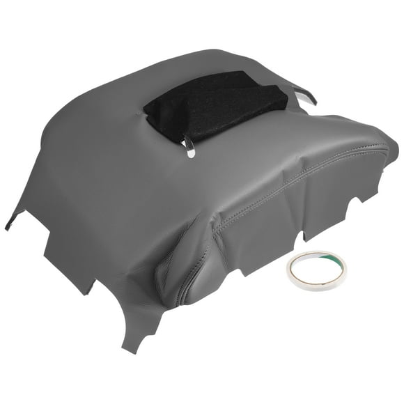 Unique Bargains Center Console Armrest Box Cover for Chevy Silverad 2014-2018 Anti-Scratch Faux Leather Black Gray