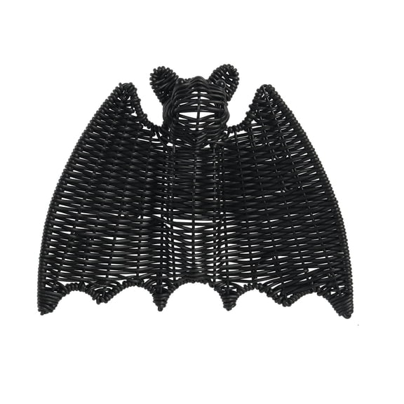 Woven Halloween Decorations – Halloween Rattan Bat, Black Hanging Bat Halloween Decoration, Halloween Woven Bat Decor, Rustic Woven Wicker Bat for Haunted House Party Home Garden Patio Wall Decor