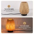 thumbnail image 4 of Injak Bedside Bmaboo Table Lamp with Metal Base, Vintage Rattan Cage Lampshade Small Nightstand Lamp for Bedroom, Industrial Reading Desk Light Decor for Living Room, Kids Room, Ktichen Island, 4 of 7