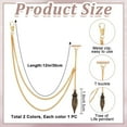 thumbnail image 2 of 2 Colors Pocket Watch Chain with Vintage Hollow Pendant Metal Vest Chain for Men Curb Link with T Bar and Lobster Clasps for Pocket Watch Birthday Gift, 2 of 5