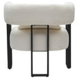 thumbnail image 3 of Contemporary Boucle Fabric Accent Chair - Ivory & Black, 3 of 7