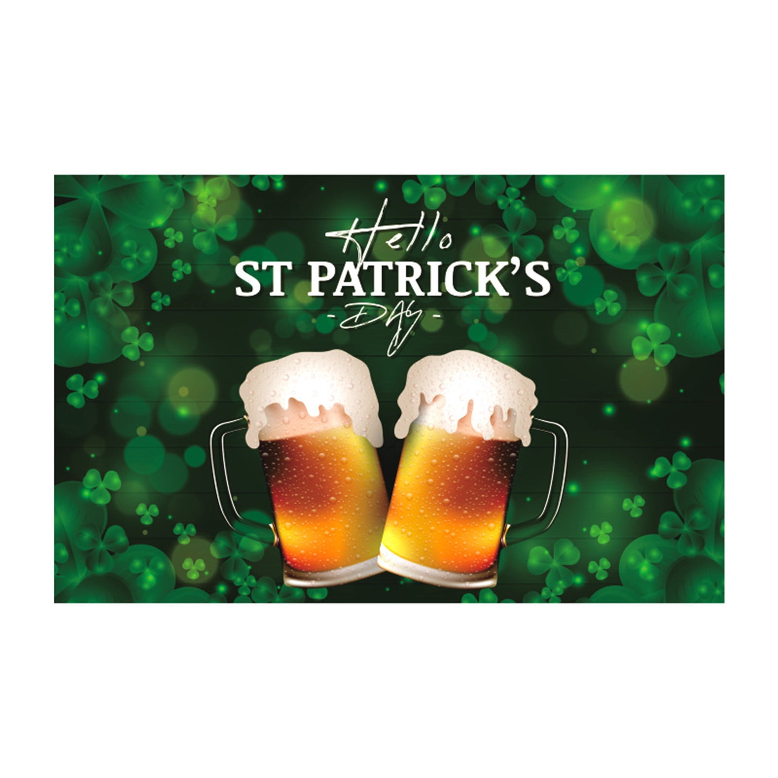 Kokovifyves St Patrick'S Day Flags Double Printed Banner Shamrocks Hat