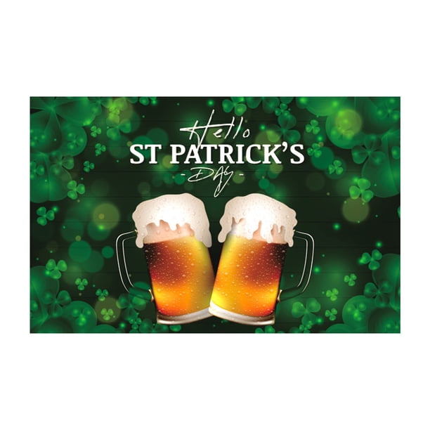 Shamrock Banner Flag Irish Decor, Double Printed Yard Sign Trefoil Poster, Green Coins Luck Irish Holiday, Outdoor Yard Decor, St Patrick's Day Irish Festive, Lightweight Foldable, Durable