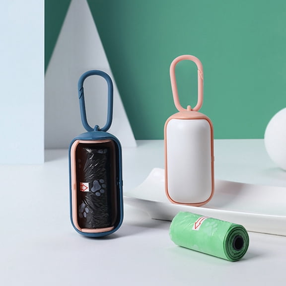 SPRING PARK Dog Poop Bag Dispenser For Leash, Compatible Pet Waste Bags Holder and 16 PCS Biodegradable Extra Thick and Strong Doggy Waste Bags