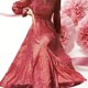 thumbnail image 1 of Vestido de cintura alta con estampado de puntos, elegante vestido maxi de manga larga con escote en V, ropa de mujer, 1 of 4