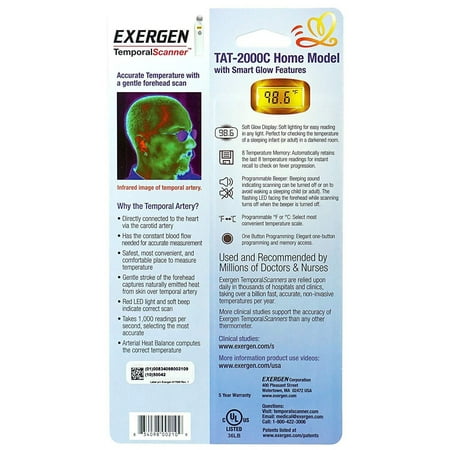 Exergen Smart Glow Temporal Artery Thermometer