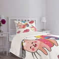 thumbnail image 3 of Ambesonne Unicorn Cat Quilted Bedspread Set 2 Pcs, Fantasy, Twin Size, Pink Multicolor, 3 of 5