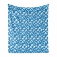 thumbnail image 1 of Cloud Soft Flannel Fleece Blanket, Abstract Arrangement of Clouds Duck Bear and Rabbit Shapes Nursery Theme Cartoon, Cozy Plush for Indoor and Outdoor Use, 50" x 70", Blue and White, by Ambesonne, 1 of 6