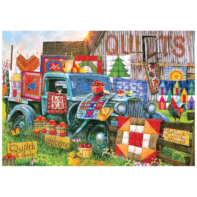 RoseArt - Colorluxe 500-Piece -Pretty Quilts for Sale- Adult Interlocking Puzzle