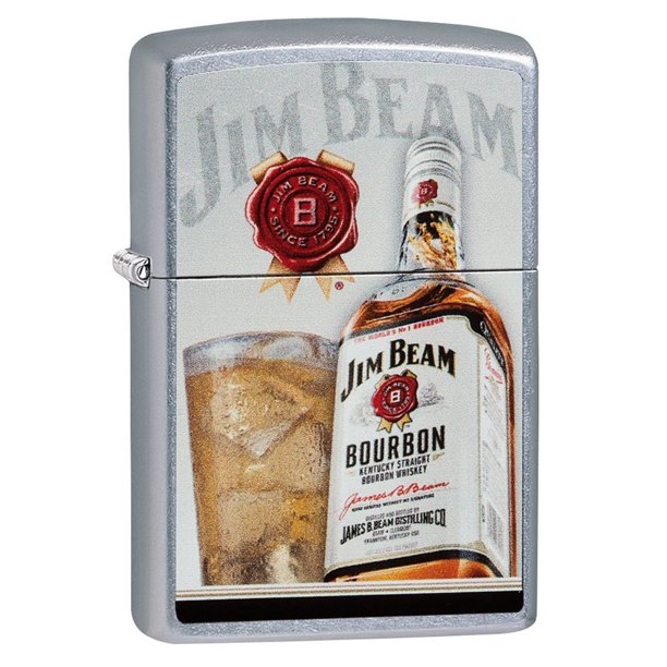 *Zippo Street Chrome 29124 Jim Beam Whiskey Lighter
