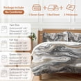 thumbnail image 6 of Cal King 4 Piece Bedding Set Abstract Brown Gray Marble Soft Breathable Duvet Cover and Pillowcase,Modern Watercolor Liquid Duvet Cover Set Washable Bed Sheets for Bedroom Dormitory Guest Room, 6 of 9