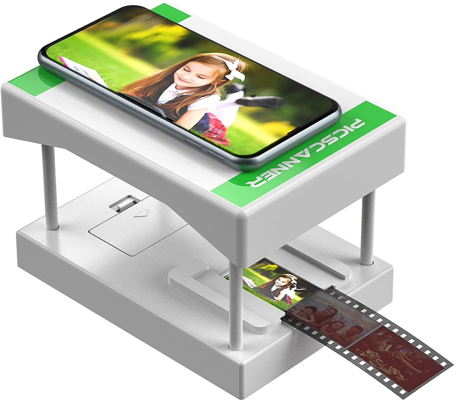 Converts 35mm Slides & Negatives into Digital Photos with Your Smartphone Camera Rybozen Mobile Film and Slide Scanner Interesting Presents and Toys with LED Backlight（2AA Batteries not Included 