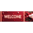 thumbnail image 3 of LUUFILx Welcome Floral Banner Roses Backdrop Party Background Venue Entrance Decoration Wall Hanging Event Decor Display Signs Celebration Pavillion, 3 of 7