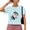1-Blue, variant on Women's Pink Sun Geometric Bird Graphic Short Sleeve Crop Shirt Trendy Summer Top