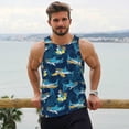 thumbnail image 6 of KLL Cartoon Surfer Sharks Print Men's Muscle Gym Workout Stringer Tank Tops Bodybuilding Fitness T-Shirts Tank Tops Men-XX-Large, 6 of 7