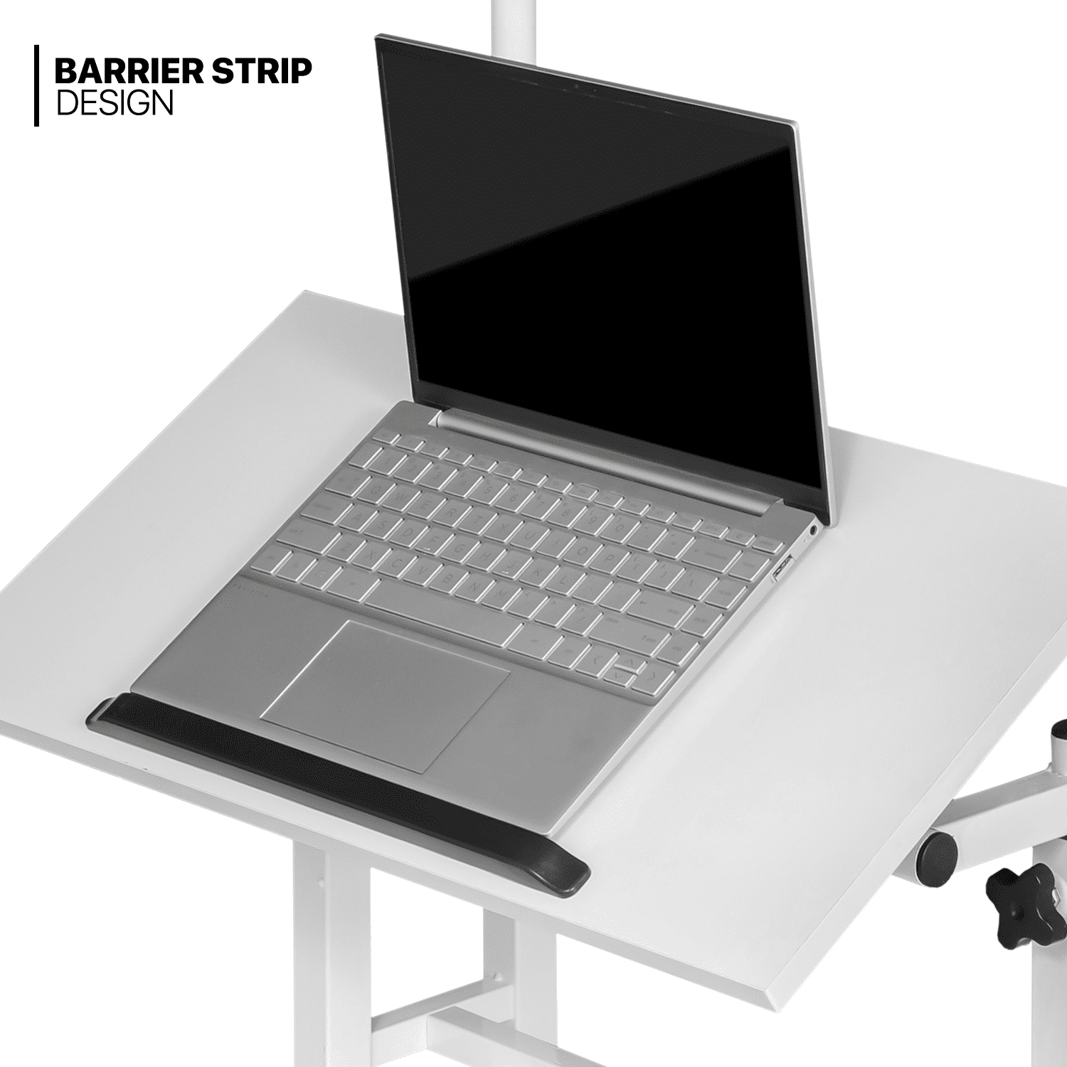 MoNiBloom Mobile Standing Desk, Adjustable Rolling Computer Desk, Portable Laptop Table Home Office Laptop Workstation with Wheels, White