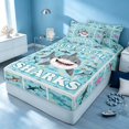 thumbnail image 3 of Erosebridal Cartoon Shark Zipper Full Size Comforter Sets with Fitted Sheet and 2 Pillowcases, Ocean Animal Zipper Bedding Set, Reversible, 3 of 7