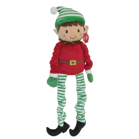 Holiday Stretchy Christmas Elf with Long Arms & Legs, Plush 28" Stuffed Pal