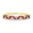thumbnail image 5 of HeartsAndYou 1ct Natural Pink Ruby & Diamond Half Eternity Wedding Band 14k SOLID Yellow Gold, 5 of 9