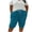 Dark Blue-shorts, variant on Women's Plus Size Knee Length Shorts, Faux Cotton Linen Cuffed Hem Shorts, Drawstring Fashion Summer Sports Bottoms L-5XL