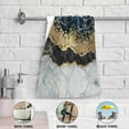 thumbnail image 6 of Bath Towels, 2 PCS Hand Towels for Bathroom Cotton Navy Blue Marble with Golden Veins Decorative 28x14in Absorbent Soft, 6 of 6