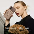 thumbnail image 4 of YINLAI iPhone 17 Pro Case Compatible with Mag-safe,Wavy Frame Hard Translucent Matte Back Shockproof Case for iPhone 17 Pro 6.3",Brown, 4 of 7