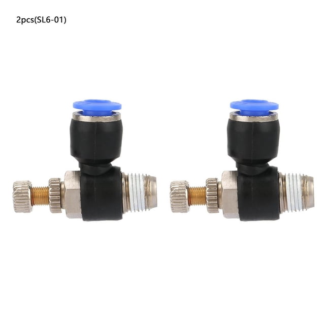 Herwey 2pcs Tube Air Flow Speed Controller Pipe Pneumatic Fitting Regulator Valve, Pneumatic Pipe Fittings,Pneumatic Fitting