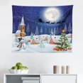 thumbnail image 1 of Christmas Tapestry, Retro Style Famous Socks for Toy and Candy Bells and Snowflake Graphic, Fabric Wall Hanging Decor for Bedroom Living Room Dorm, 2 Sizes, White Orange and Blue, by Ambesonne, 1 of 1