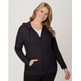 thumbnail image 6 of Hanes Women's Slub Jersey Full Zip Hoodie Black 2XL, 6 of 6