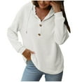 thumbnail image 4 of Oversize Hoodies for Women Pullover Fashion Loose Fitting Long Sleeved Buttons Hoodie Sweatshirts Sports Top, 4 of 8