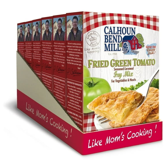 Calhoun Bend Mill Fried Green Tomato Fry Mix 8oz, Southern-Style, Crispy & Savory Coating, Pack of 6