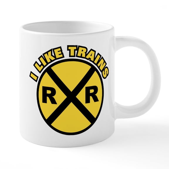 CafePress - I Like Trains - 20 Oz White Ceramic Mega Mug