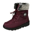 thumbnail image 3 of Gyexs Snow Boots for Men, Womens Winter Shoes Wide, Flexible, Buckle, Western, Pointed Toe, Outdoor Wear, Red, Size 6.5, 3 of 8