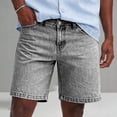 thumbnail image 3 of Chiccall Mens Jean Shorts Casual Vintage Breathable Summer Stretch Denim Shorts with Pockets Gray M, 3 of 6