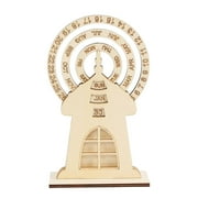 Desk Calendar Turntable Reusable Perpetual Calendar for Kitchen Xmas Party Decor