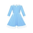 thumbnail image 2 of Robe Fille Col Blanc Velours Manches Longues Robe Évasée Bleue 4 Ans, 2 of 6