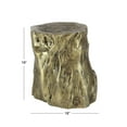 thumbnail image 4 of DecMode Eclectic Gold Chopped Tree Log Inspired Accent Table, 18"W x 19"H with Gold Carved Wood Grain Finish, 4 of 14
