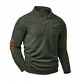 thumbnail image 4 of SDNall Men‘s Elbow Patch Shirt, Long Sleeve Casual Top with Stand Collar and Pockets, Partial Button Front, 4 of 6
