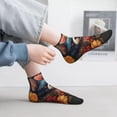 thumbnail image 2 of Fuzoiu Cute Colorful Flower French Bulldog Print Adult Socks, Crew Moisture-wicking Socks, Unisex Cushion Crew Socks,Casual Sports Ankle Socks, 2 of 7