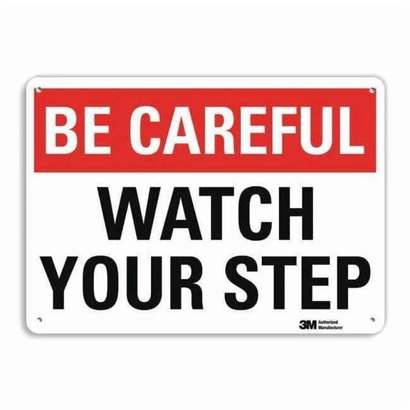 Lyle Be Careful Sign,10 inx14 in,Aluminum U7-1054-NA_14x10