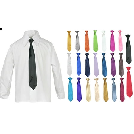 

Baby Boy Kid Formal Party Suit White Button Down Dress Shirt Color Necktie SM-4T
