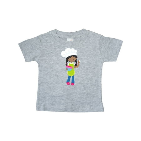 

Inktastic African American Girl Baking Girl With Braids Gift Baby Girl T-Shirt