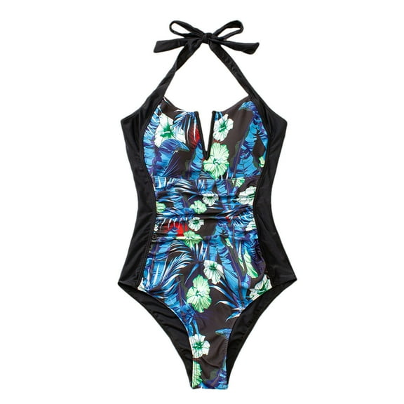 Drawstring Bathing Suits for Women One Piece Cut out Swimsuit Summer Swimsuits for Women Color Block One Piece Swimsuit Clearance Swimsuits for Women