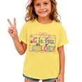 thumbnail image 2 of School Uniform Tshirts Girls Printed Crewneck T Shirt Short Sleeve Loose Fit Top Girls T Shirts Yellow 8-9 Years, 2 of 5